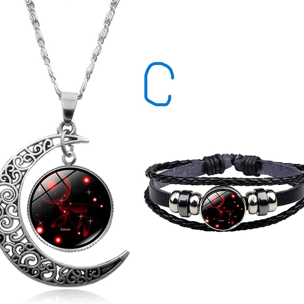 New 12 Zodiac Constellation Necklace & Constellations Beaded Hand Woven Leather - Picture 3 of 13